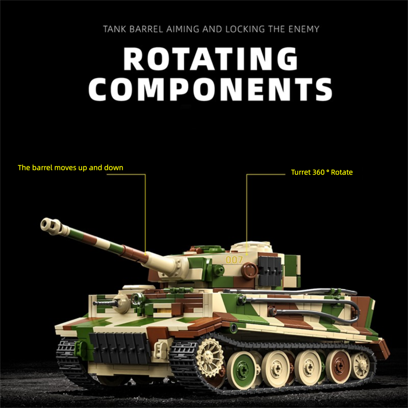 Lego Compatible Military Tank - 1:28 독일 타이거 탱크 빌딩 블록