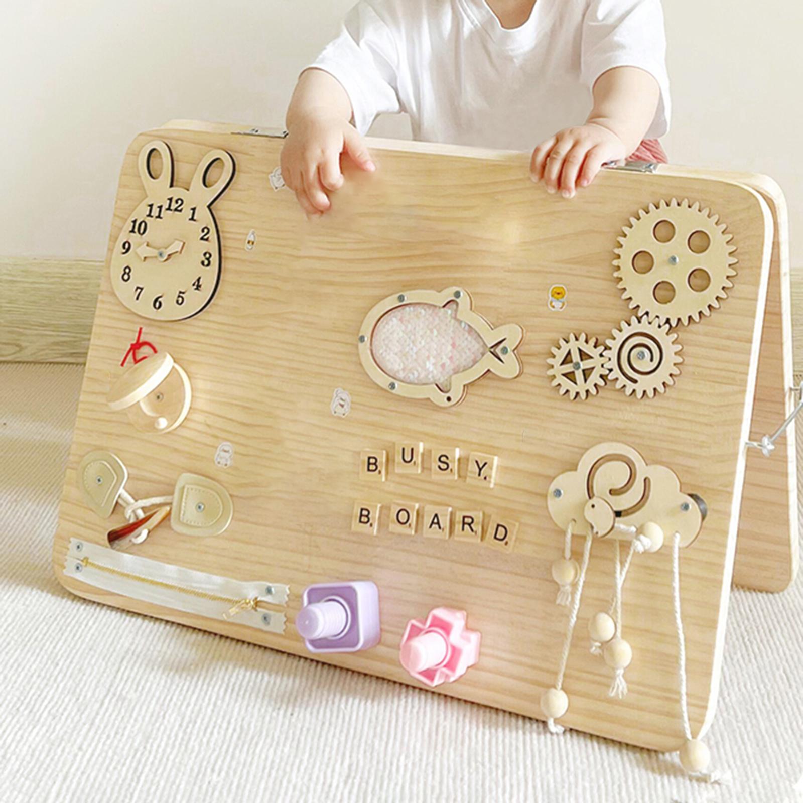 나무 몬테소리 비지보드 퍼즐 감각 훈련 교육용 장난감  - Montessori Wooden Busy Board Toddler 리뷰 및 가격